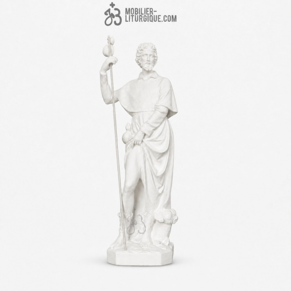 Statue Saint Rochen, r�sine de marbre,100 cm