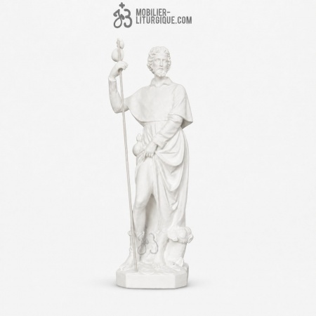 Statue Saint Rochen, r&eacute;sine de marbre,100 cm