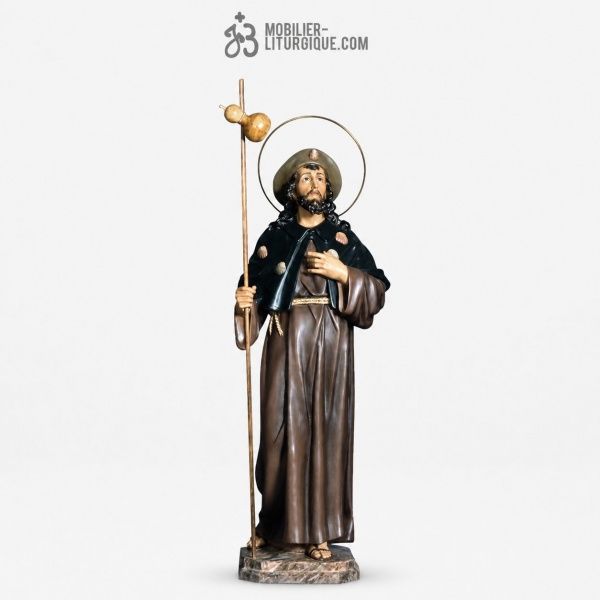 Statue Saint S�bastien Polychrome Antique