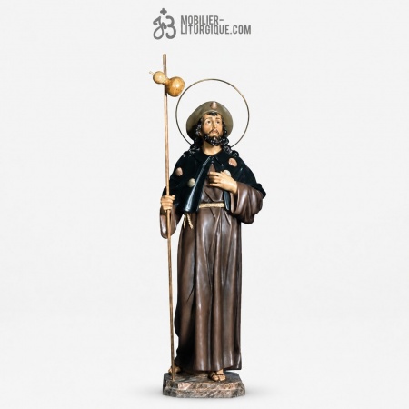 Statue Saint S�bastien Polychrome Antique