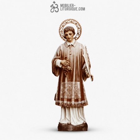 Statue Saint Vincent Polychrome Antique