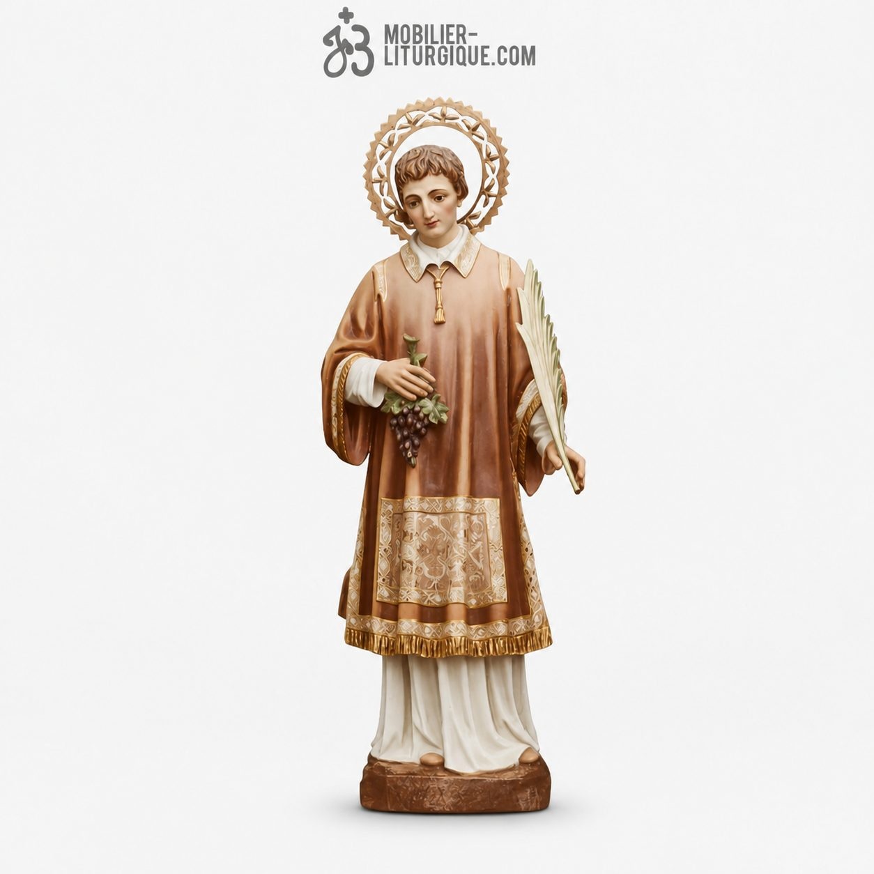 Statue Saint Vincent Polychrome Feuille d\'or