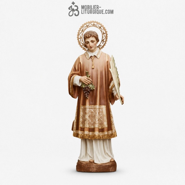 Statue Saint Vincent Polychrome Feuille d\'or