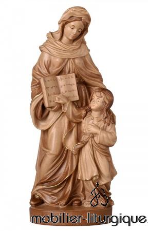 Statue Sainte Anne en bois ciré 3 x teintes