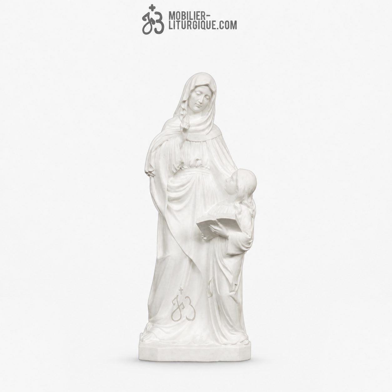 Statue Sainte Anne en r&eacute;sine de marbre reconstitu&eacute;, 80 cm