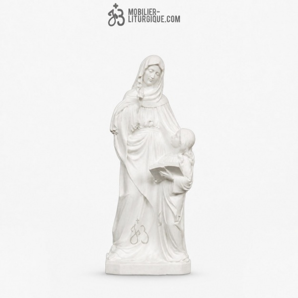 Statue Sainte Anne en r�sine de marbre reconstitu�, 80 cm