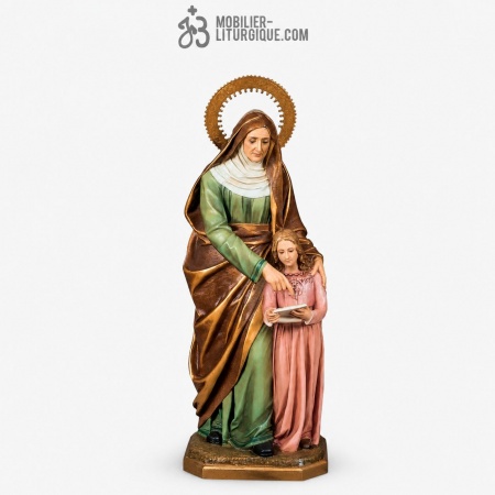 Statue Sainte Anne Polychrome Antique