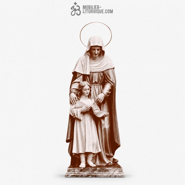 Statue Sainte Anne Polychrome