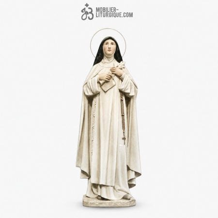 Statue Sainte B�atrice Polychrome Feuille d\'or D�cor riche