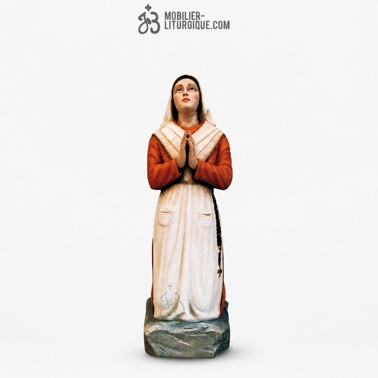 Statue Sainte Bernadette D&eacute;cor&eacute;e