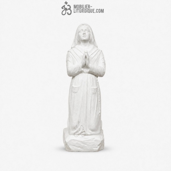 Statue Sainte Bernadette en marbre blanc r�sine 50 cm