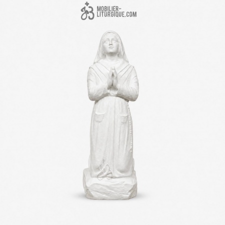 Statue Sainte Bernadette en marbre blanc r&eacute;sine 50 cm