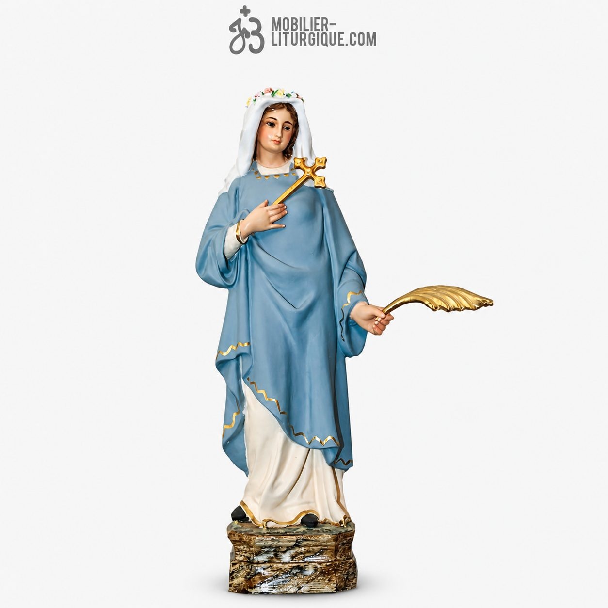 Statue Sainte Caroline Polychrome