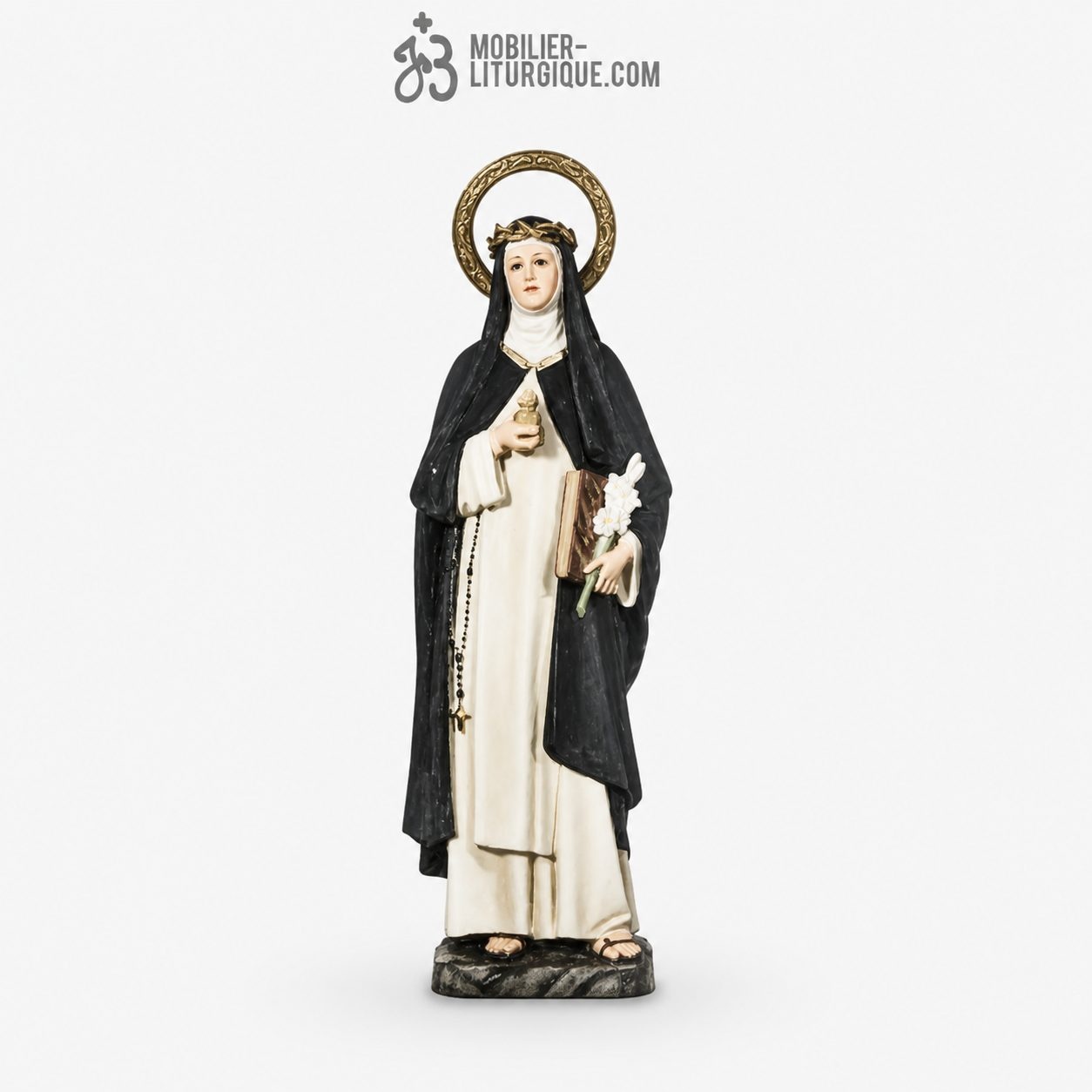 Statue Sainte Catherine Polychrome Antique