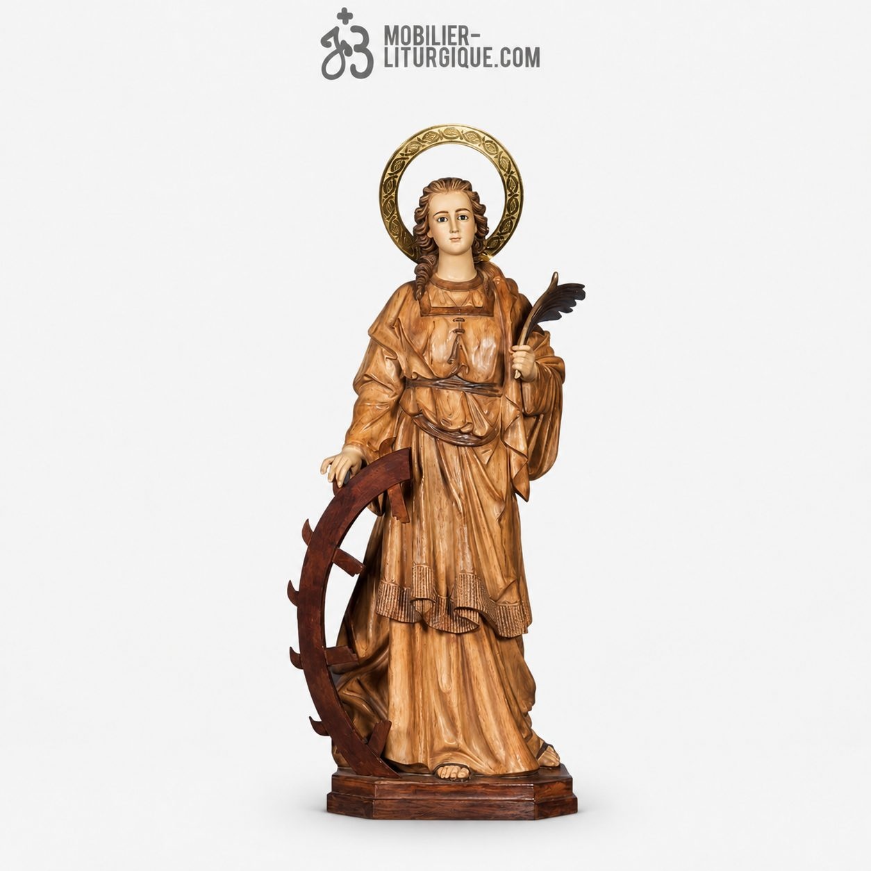 Statue Sainte Catherine Polychrome