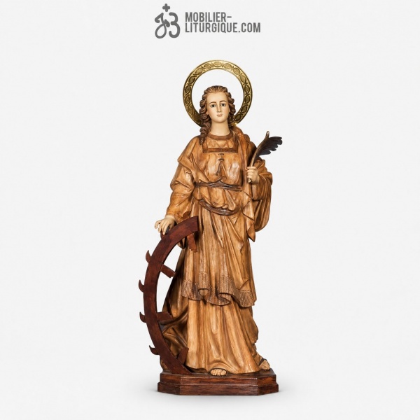 Statue Sainte Catherine Polychrome