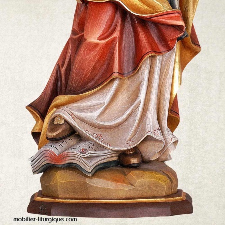 Statue de Sainte Cécile en bois