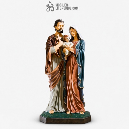 Statue Sainte Famille   - fibre polychrome