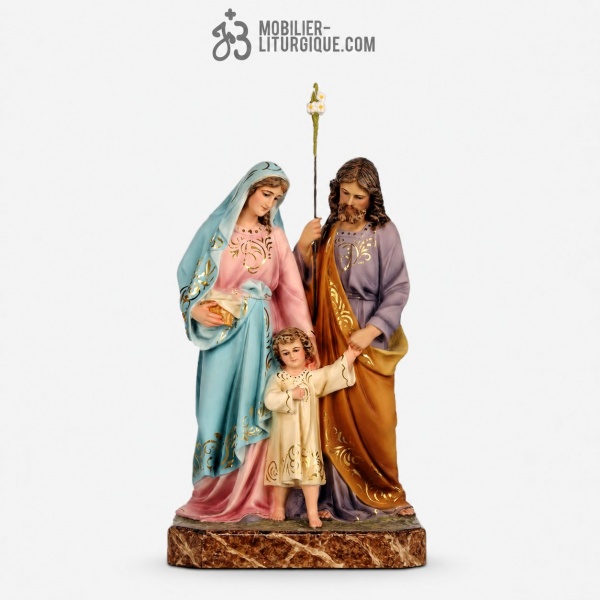 Statue Sainte famille Polychrome Antique