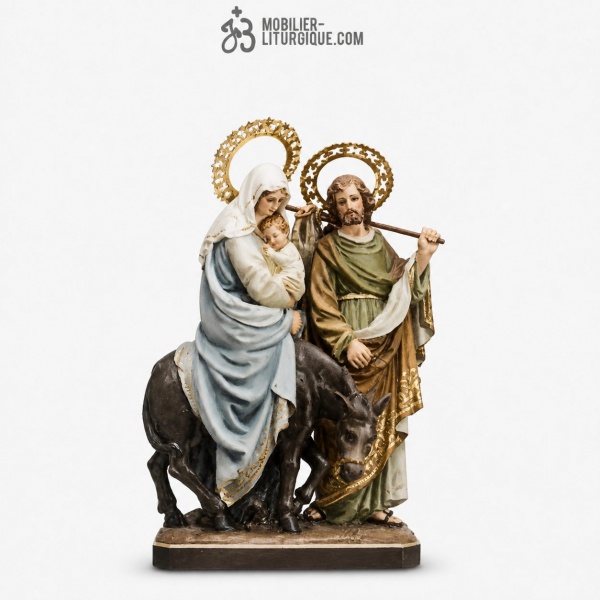Statue Sainte famille Polychrome Antique