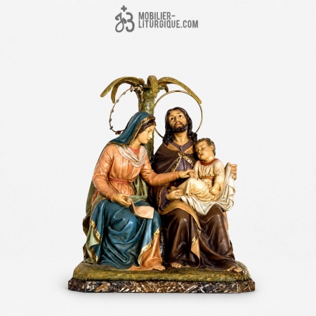 Statue Sainte famille Polychrome Antique