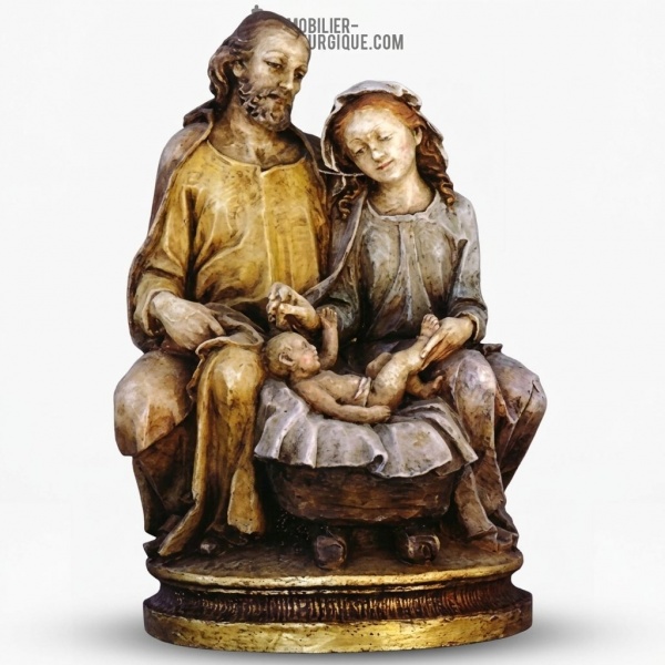 Statue Sainte Famille Polychrome