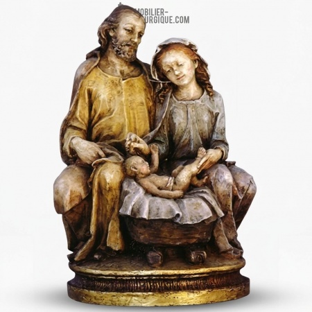 Statue Sainte Famille Polychrome