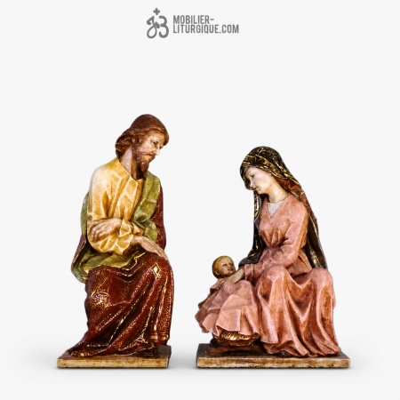 Statue Sainte Famille Polychrome
