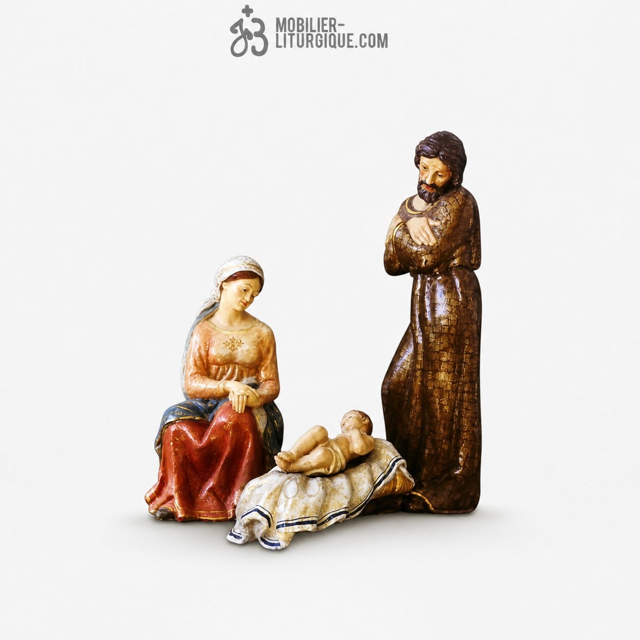 Statue Sainte Famille Polychrome