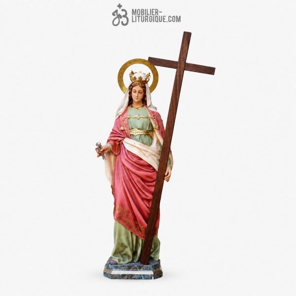 Statue Sainte H�l�ne Polychrome Antique