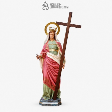Statue Sainte H&eacute;l&egrave;ne Polychrome Antique
