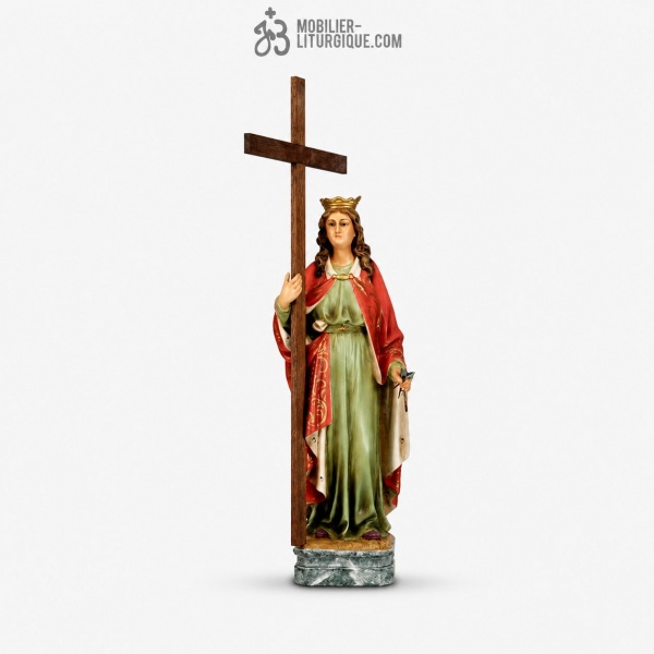 Statue Sainte H�l�ne Polychrome Antique
