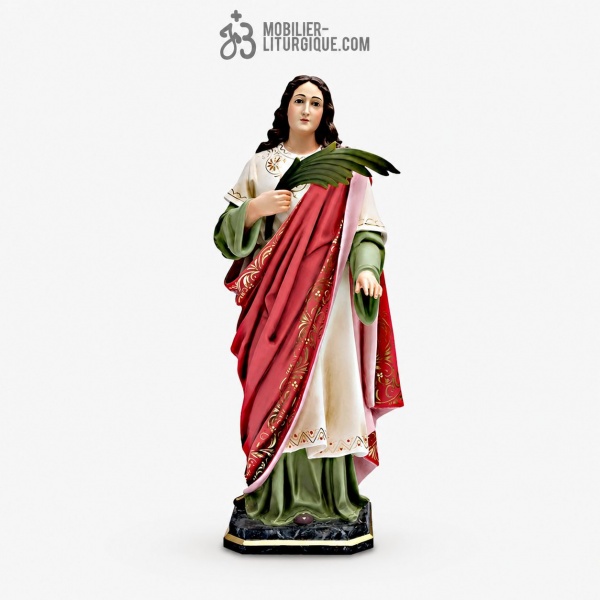 Statue Sainte Lucie Polychrome Antique