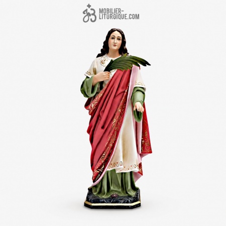 Statue Sainte Lucie Polychrome Antique