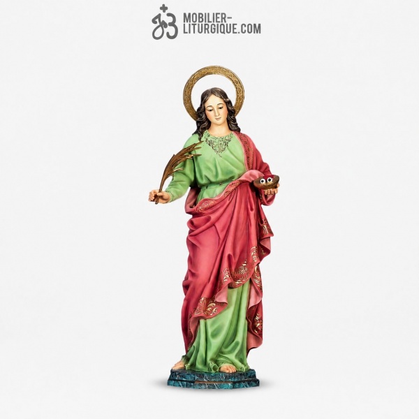 Statue Sainte Lucie Polychrome Antique