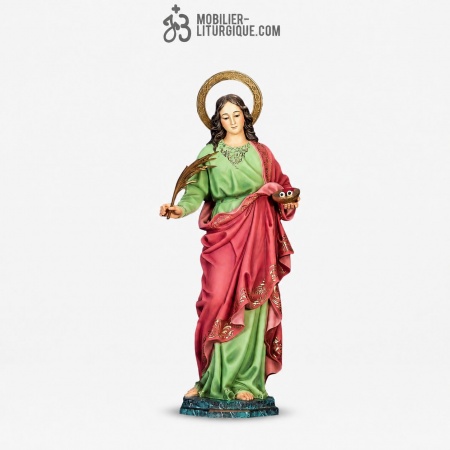 Statue Sainte Lucie Polychrome Antique