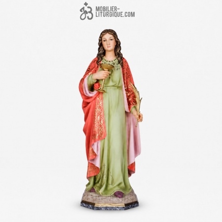Statue Sainte Lucie Polychrome Antique