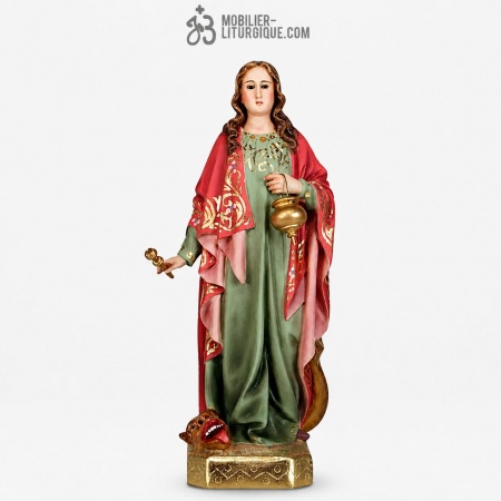 Statue Sainte Marthe Polychrome Antique