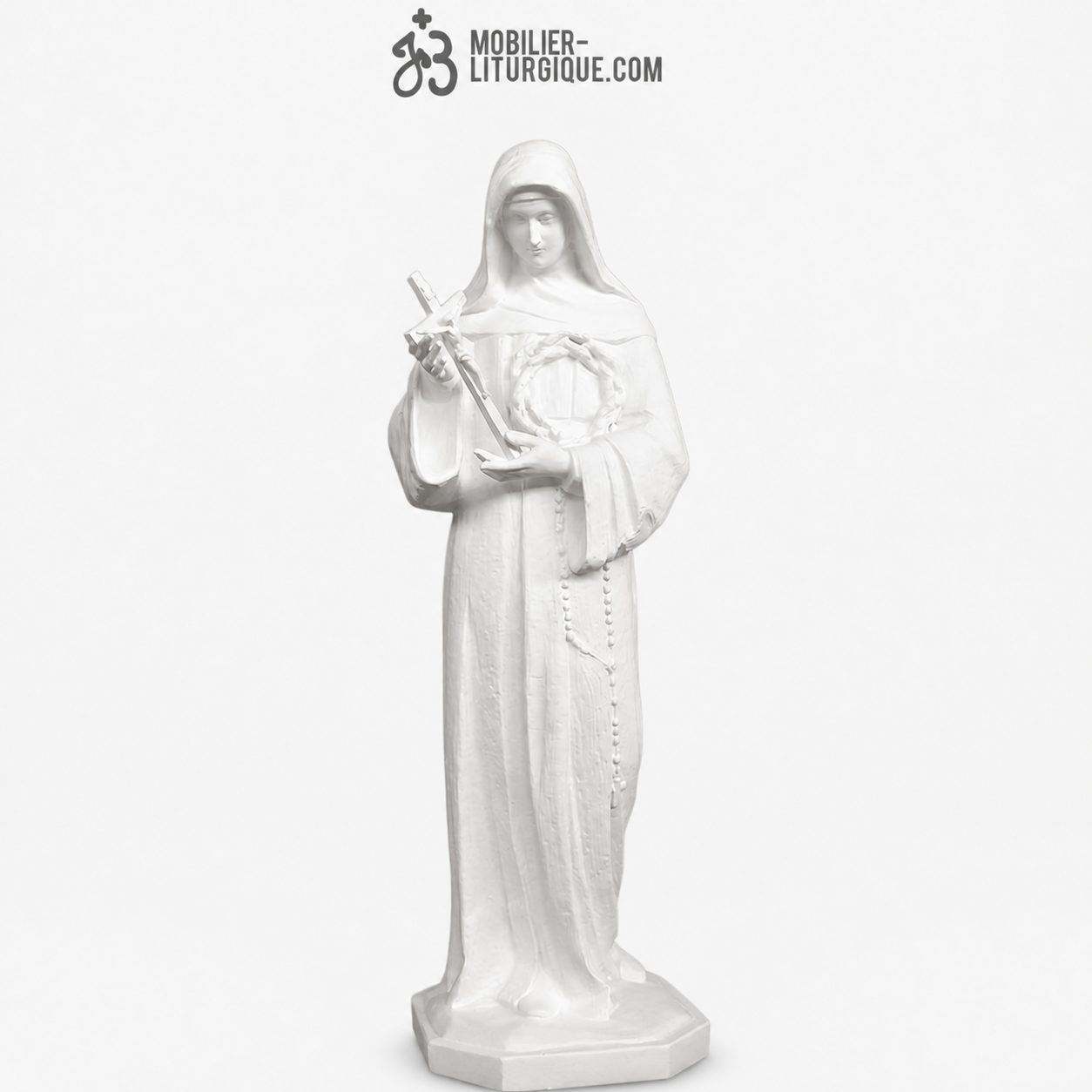 Statue Sainte Rita en marbre blanc, 39 - 62 - 100 cm