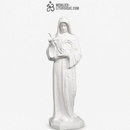 Statue Sainte Rita en marbre blanc, 39 - 62 - 100 cm