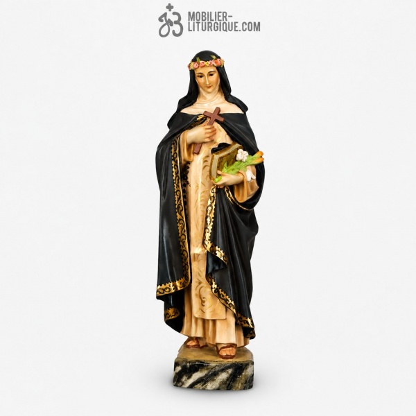 Statue Sainte Rosa Polychrome Antique