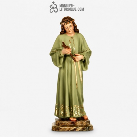Statue Sainte Rosalie Polychrome Antique