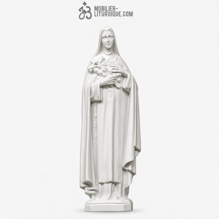 Statue Sainte Th&eacute;r&egrave;se, en marbre reconstitu&eacute; synth&eacute;tique, 40 cm