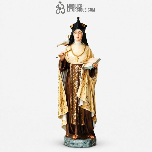 Statue Sainte Th�r�se de l\'enfant J�sus Polychrome Antique