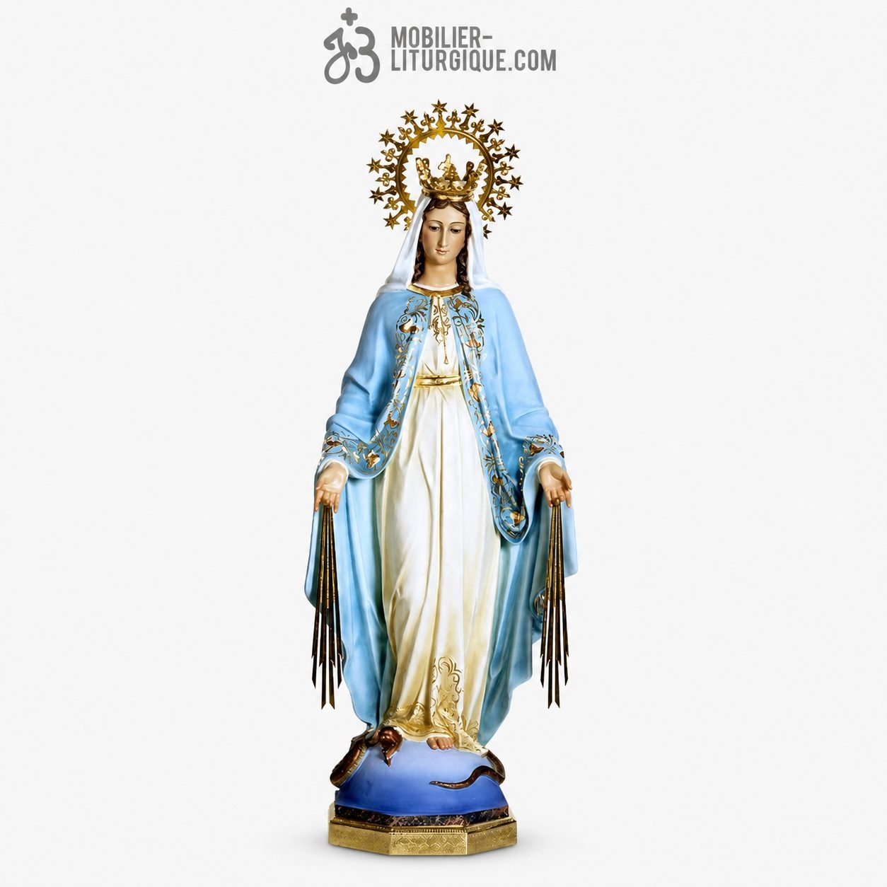 Statue Sainte Vierge Miraculeuse Polychrome