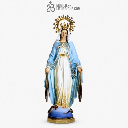 Statue Sainte Vierge Miraculeuse Polychrome