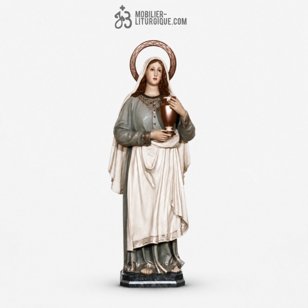 Statue Sainte Zita Polychrome Antique