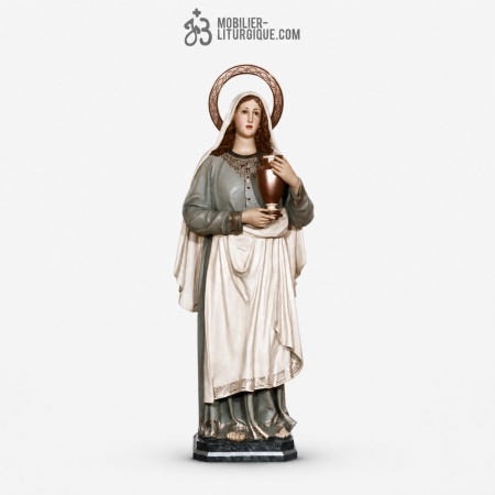 Statue Sainte Zita Polychrome Antique
