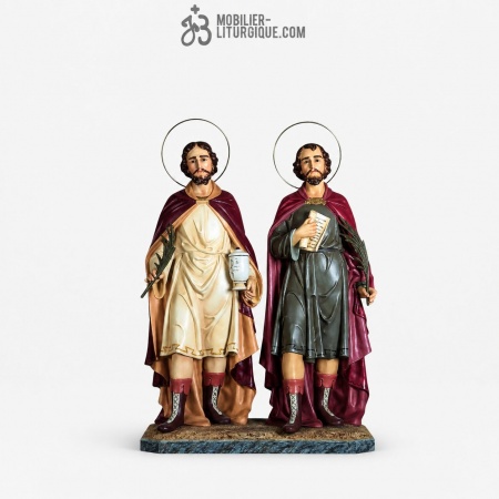 Statue Saints C�me et Damien Polychrome