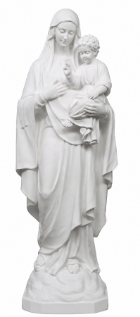 Statue Vierge &agrave; l\'Enfant , en r&eacute;sine de marbre reconstitu&eacute;, 130 cm